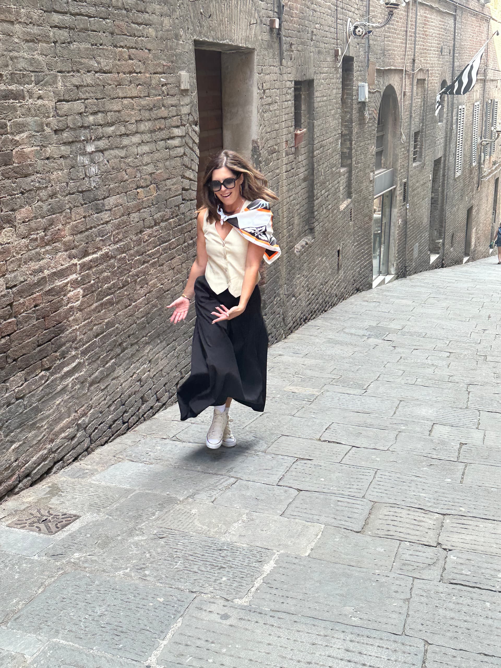 Jennie exploring a European city