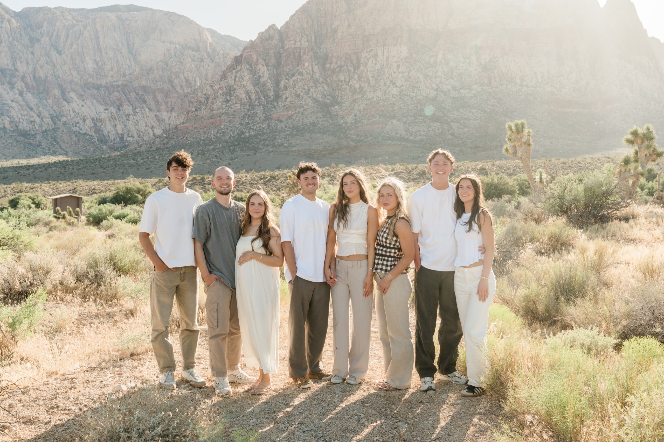 The adult kids and their partners at Red Rock